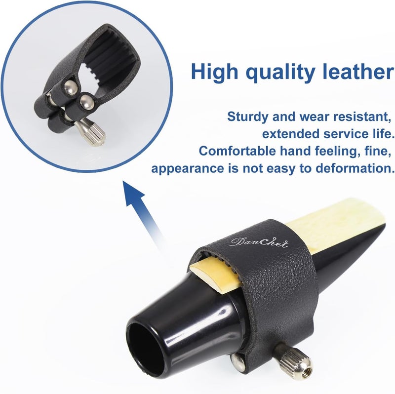 Danchet Soprano Saxophone Ligature Fastener, Leather Ligature for Soprano Saxophone Sax - Image 5